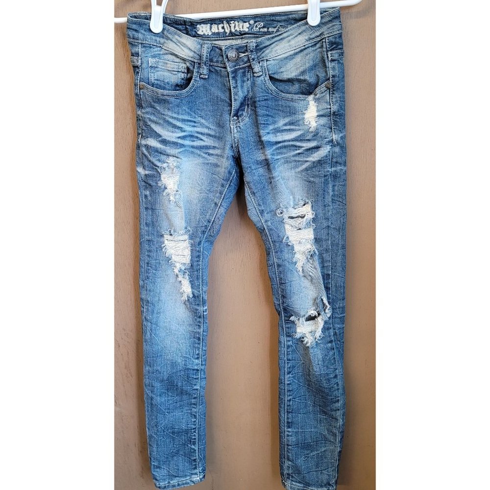 Machine Jeans Sz 25 Distressed‎ Skinny